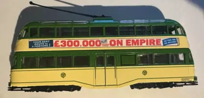 1:76 Blackpool tram advert self-adhesive sticker, On Empire 300,000